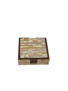 Posavasos Cuadrado de Nácar Hecho a Mano, Estilo Bohemio, Artesanía Ecológica para Interiores Modernos y Tradicionales, Precio Económico - Product Image 6