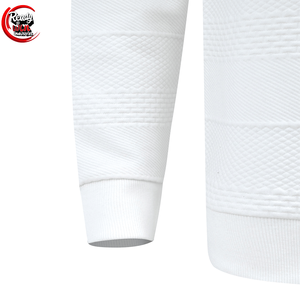 Sudadera térmica de punto gofrado para hombre, diseño recortado, textura blanca, informal, cómoda y transpirable para invierno - Product Image 5