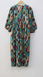 Mini robe mi-longue en coton de haute qualité pour femmes, tenue décontractée à imprimé floral longue et naturelle pour un usage quotidien en été - Product Image 3