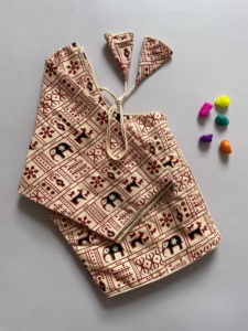 Chemisier moderne à col en V 100% PUR COTON IMPRIMÉ AJRAK Chemisier motif crochet froent SANS REMBOURRAGE - Product Image 5