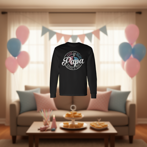 T-shirt à manches longues pour future maman ou papa, rose ou bleu, pour révélation du sexe du bébé, idéal pour les fêtes prénatales - Product Image 3