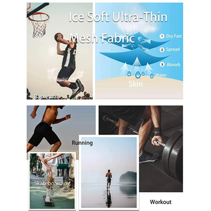 Vente en gros de shorts en maille pour hommes en polyester 100% Style de rue solide personnalisable coupe-vent athlétique Service OEM d'entraînement - Product Image 3