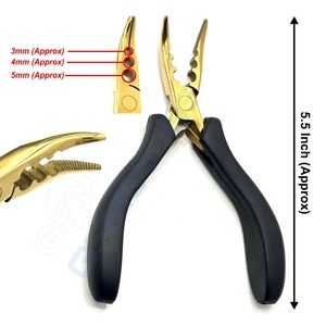 Professional Stainless Steel Hair Extension Tool <b>Kit</b> 3-Hole Curved Micro Bead Closer Plier Opener Clips Hook Durable Reusable - Product Image 3