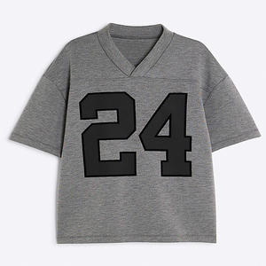 T-shirt pour homme de luxe de qualité supérieure Logo personnalisé T-shirts surdimensionnés lourds à col en <span class=keywords><strong>V</strong></span> T-shirt en jersey pour homme - Product Image 6