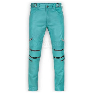 กางเกงหนังสำหรับผู้ชายกางเกงหนังดีไซน์ไม่เหมือนใครพร้อมโลโก้ตามสั่ง - Product Image 1