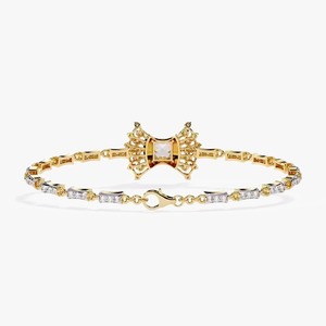 Bracelet Tennis Moissanite plaqué or jaune 18 carats et bijoux jonc - Product Image 3
