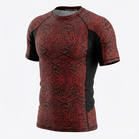 Personnalisez votre propre logo Rash Guard à manches longues sublimé Rash Guard MMA Rash Guard BJJ Rash Guard, T-shirt de compression Rashguard MMA pour hommes