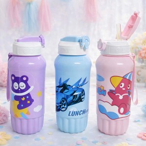 Botella de Agua Infantil de Acero Inoxidable CASAMAX WL AD-1554F 850ml con Pajita, Diseño Colorido para Niñas y Niños - Product Image 3