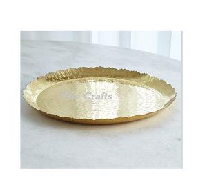 Plateau de service de couleur or en métal de conception la plus récente pour la vaisselle d'hôtel et de restaurant à domicile - Product Image 1