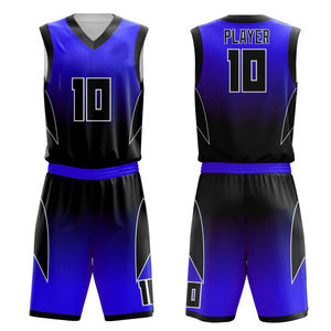 Uniformes de basket-ball pour adultes avec service de conception de logo par sublimation personnalisée, étiquettes, uniforme de basket-ball 100% polyester - Product Image 1