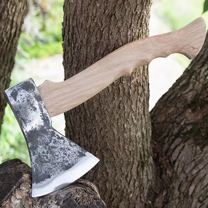 Wholesale Customized OEM ODM Cutlery Factory <b>Axe</b> Professional Damascus <b>Axe</b> <b>Cutting</b> <b>Wood</b> and Wooden Handle with Leather Sheath - Product Image 1