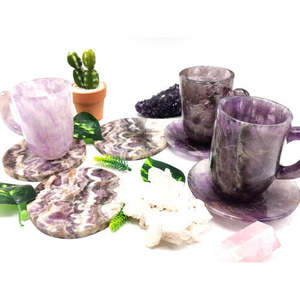 Ensemble de 3 sous-verres en améthyste - Diamètre de 4,5 pouces et 265 g (0,58 lb) - ENSEMBLE DE 3 SOUTIEN-PROTECTEURS DE VERRE - Product Image 3