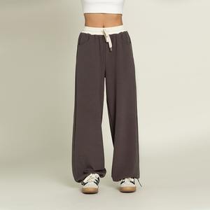 Surdimensionné jogging de sport personnalisé pour femmes Fitness décontracté chevilles dentelle décoration Streetwear coton doux entraînement pour l'hiver - Product Image 2