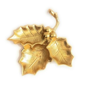 Plato de aluminio en forma de hoja de oro metálico decorativo hecho a mano más vendido para hoteles, restaurante, Hogar personalizado - Product Image 5