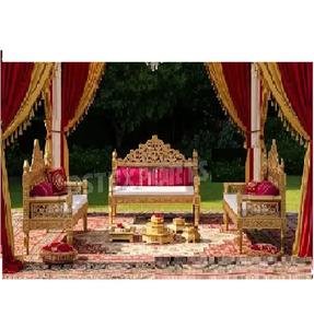 Juego de Sofás de Madera de Lujo Estilo Maharajá para Bodas, Decoración Canadiense para Bodas y Eventos Musulmanes en Australia - Product Image 1
