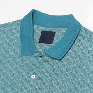 Venta al por mayor de camisetas de Polo de manga corta estilo rugby golf con logotipo personalizado para hombre hechas a medida tejido de punto de algodón a rayas - Product Image 6