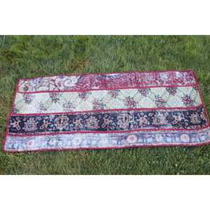 Alfombra Turca, Alfombra Vintage de 1.9x4.5 pies, Alfombra Oriental de Lana Azul y Roja - Product Image 4