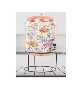 Distributeur d'eau classique et élégant en cuivre pur, fait à la main, avec couvercle, pour la cuisine, la table à manger et le bureau - Product Image 4