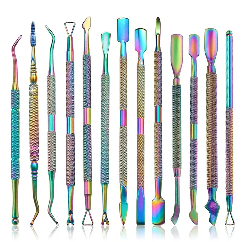 Nail Cuticle Pusher Tweezer Rainbow Rvs Cutter Nipper Clipper Dode Huid Remover Nail Care Manicure Nail Art Tool
