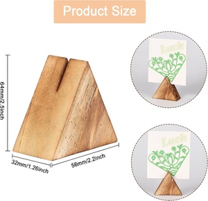 DIVRIS NJ-2326 Wooden Rectangle Place Card <b>Holders</b> & <b>Table</b> <b>Number</b> Stands Rustic Handmade for Wedding Decoration - Product Image 5