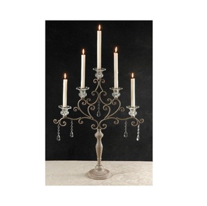 Iron And Acrylic <b>Candelabra</b> With Crystal Premium Quality Centerpiece <b>Candelabra</b> For Decorative And Lighting Use - Product Image 1