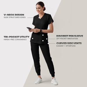 Ensembles d'uniformes de gommage médicaux en polyester de coton de qualité supérieure vente en gros médecins infirmières survêtement costumes de gommage hôpital unisexe avec vestes - Product Image 3
