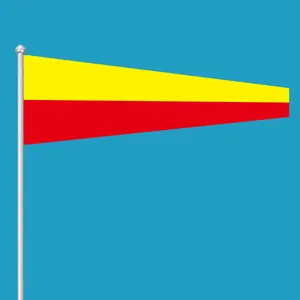 Upper Yellow Lower Red Long Trapezoid Flag Number-7 Flag 100% Polyester Custom Signal Flag