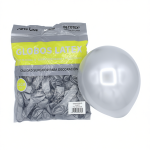 Palloncini in Lattice Party Love 12cm Argento Metallizzato Confezione da 100 Pezzi per Decorazione - Product Image 2