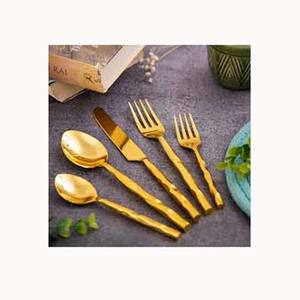 Premium Quality <b>Gold</b>-Plated Stainless Steel Cutlery Set with Horn Handle Exclusive Sale for Wedding for Hotels and Restaurants - Product Image 4