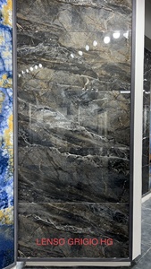 Carreaux de sol en porcelaine marbrée 600*1200 mm, épaisseur 8,8 mm, surface lisse et brillante, fabriqués en Inde - Product Image 6