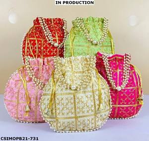 Bolsos de noche hechos a mano de estilo indio elegante Batwa Potli ¡Regalos de boda y celebración de moda! - Product Image 2