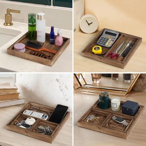 Bandeja Decorativa de Madera Ecológica Hecha a Mano para Hogares y Hoteles Indios, Eleva el Ambiente, Apta para Lavavajillas - Product Image 3