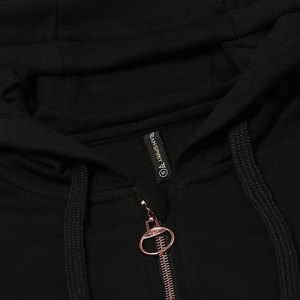 BRANIS SPORTS <b>Women's</b> <b>Black</b> Hooded <b>Zip</b>-Up Sweatshirt Full Sleeve Solid Color Knitted Breathable Autumn Wear HIGH STREET - Product Image 6