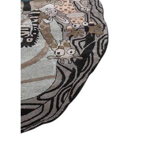 พรมขนสัตว์ผสมวิสโคสสีฟ้าคอนเฟตติ ขนาด 9x12 ฟุต ทอมือ รูปทรงสี่เหลี่ยมผืนผ้า สำหรับห้องนั่งเล่น ทางเข้าบ้าน โถงทางเดิน ดีไซน์แปลกใหม่ - Product Image 4