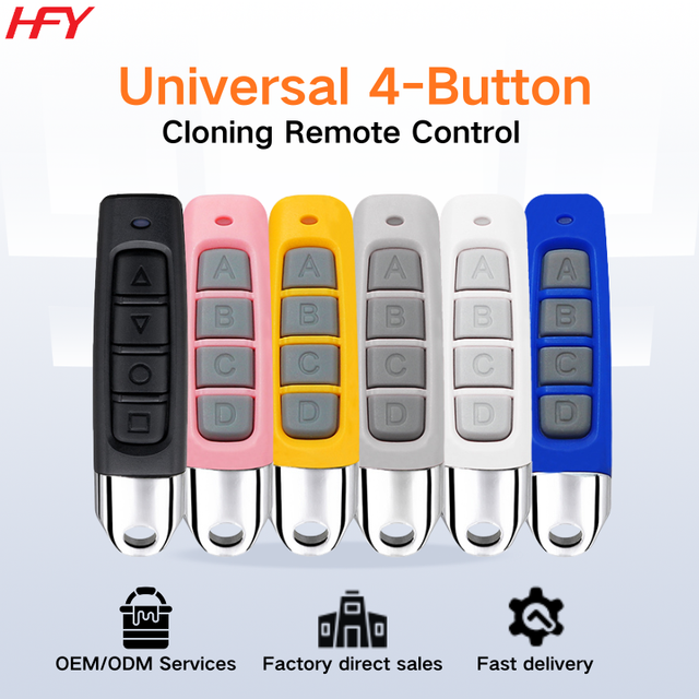 Universal 433.92MHz 12V Automatic Wireless AAA Battery Remote Control Duplicator Learning Code 4-Button 20-100m Range Gate