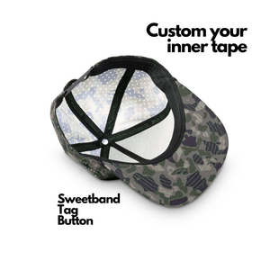 Gorra de golf impermeable con camuflaje de pato al por mayor, gorra deportiva con logotipo bordado personalizado y parche liso, tipo snapback. - Product Image 4