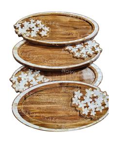 Bandeja Acrílica de Madera Hecha a Mano con Incrustaciones de Perlas Elegante Bandeja Decorativa para Caramelos de Chocolate Toffee Dulces Eid Ramadan - Product Image 4