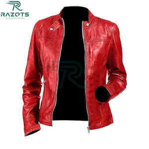 Chaqueta de Cuero de Oveja para Mujer, Diseño Personalizado, Talla Grande, Chaqueta de Motociclista Impermeable, Chaqueta de Invierno con Peluche, Ropa de Talla Grande - Product Image 5