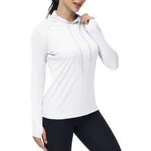 Sweats à capuche athlétiques Chemise légère de pêche en cours d'exécution avec trous pour les pouces - Product Image 2