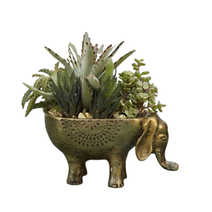 Fancy Gold Antique Elephant Table Top Planter para la venta al por mayor Venta Mejor precio Macetas decorativas para el hogar Maceta para la venta - Product Image 2