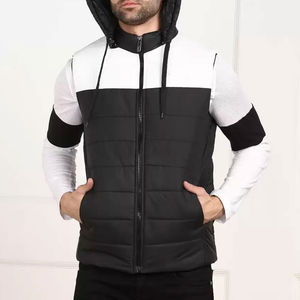 OEM Custom Printed Hooded Coated Outdoor Puffer Winter Vest Unisex Waterproof Anti-Wrinkle Embossed Zipper Plus Size Casual - Product Image 4