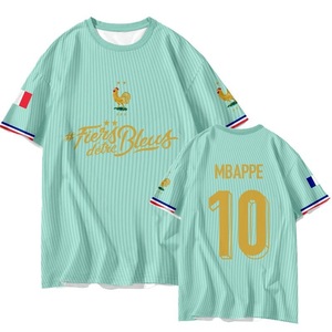 Maillot de football de l'équipe nationale de <span class=keywords><strong>France</strong></span> Mbappé 2026, impression 3D sublimée, t-shirt de football à manches courtes à séchage rapide, personnalisé - Product Image 5
