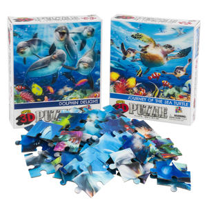 Dolphin Delight & Journey of the Sea 3D <b>Puzzle</b> Collection Intriguing 50-<b>Piece</b> Set for Ages 5-7 Made of Paper - Product Image 1
