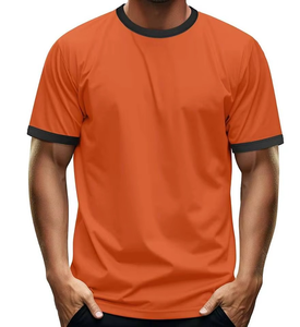 T-shirt basique en coton uni pour homme, tissu doux, coupe confortable, fabricant OEM ODM - Product Image 3