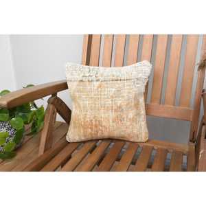 Oreiller Patchwork Kantha en laine beige 12x12 pouces Design Boho rustique tissé brodé imprimé Vintage Floral pour étage Noël - Product Image 1