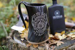 Authentic Eco-Friendly Viking Horn <b>Mug</b> Handmade Buffalo Horn Food Grade Medieval Style Religious Feng Shui Animal Beer <b>Mug</b> - Product Image 2