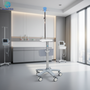 高品質ステンレス製IVポール、調節可能な移動式輸液スタンド、家庭クリニックや獣医用の緊急用トロリー - Product Image 6