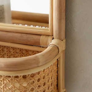 Espejo Decorativo Arqueado de Mimbre Rústico Hecho a Mano de Alta Calidad - Product Image 6