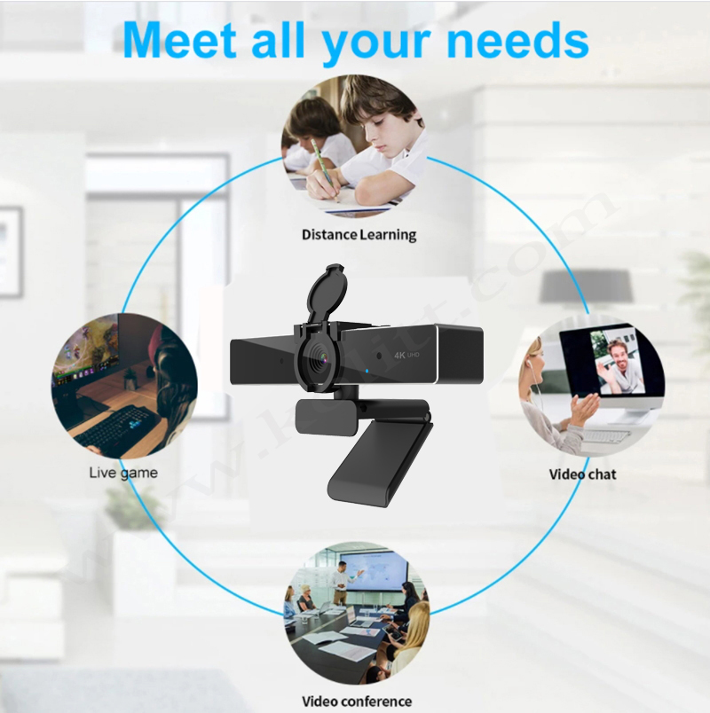 4k Ultra HD Webcam 1080P 60FPS Autofocus With Dual Noise Cancelling Microphones