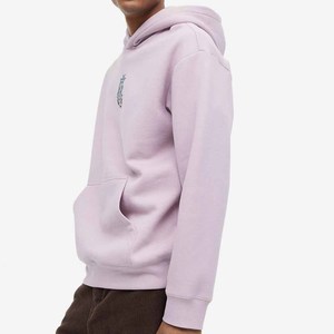 Sweat à capuche de couleur gris lavande pour homme, étiquette imprimée sur le cou, avec capuche personnalisée - Product Image 4